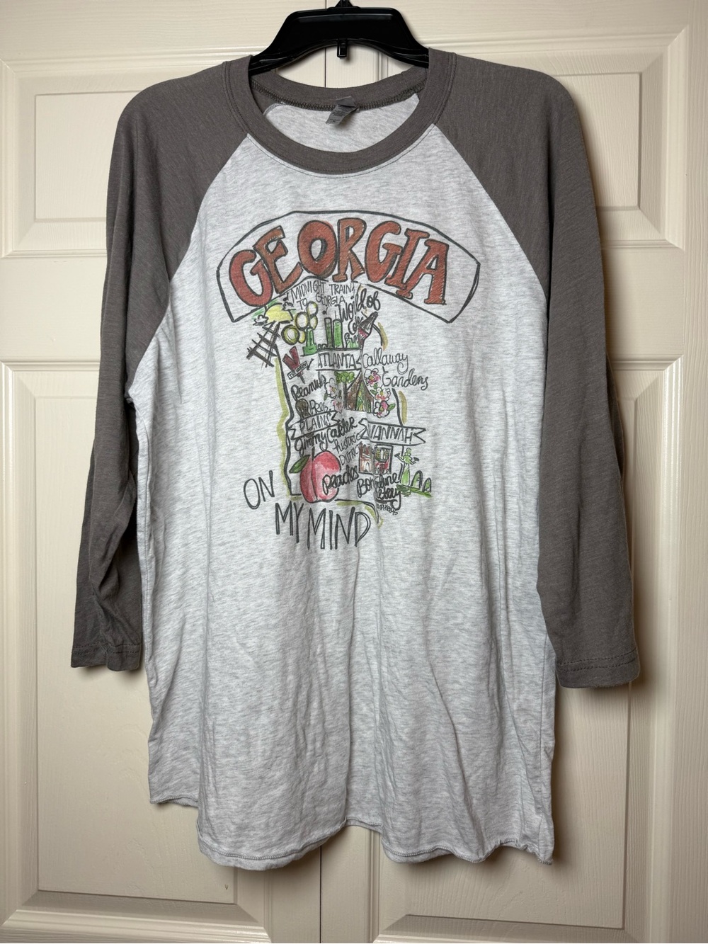 Georgia On My Mind Georgia Roadmap Raglan Tee Shirt